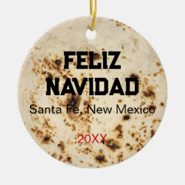 Ornamento De Cerâmica Tortilla Personalize Photo Christmas 