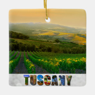 Ornamento De Cerâmica Toscana Itália Vineyard Foto Natal Italiano