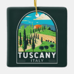 Ornamento De Cerâmica Toscana Itália Vineyard Viagem Art Vintage<br><div class="desc">Design de arte vetorial da Toscana. A sua capital,  Florença,  é o lar de uma das mais reconhecíveis artes e arquitetura do Renascimento do mundo,  incluindo a estátua "David" de Michelangelo.</div>