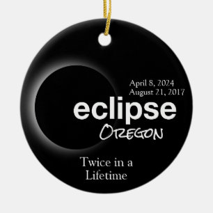Ornamento De Cerâmica Total de Eclipse Solar 2017 2024 - Oregon
