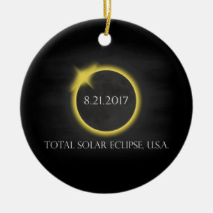 Ornamento De Cerâmica Total de Eclipse Solar 21 de agosto de 2017EUA Sou