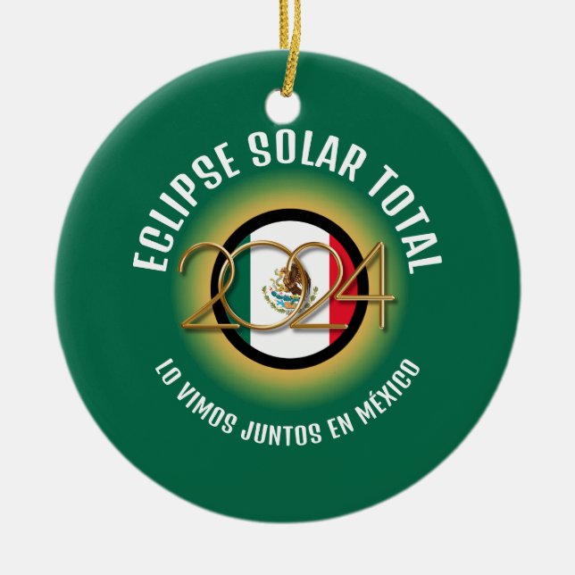 Ornamento De Cerâmica TOTAL ECLIPSE SOLAR Verde 2024 México (Frente)