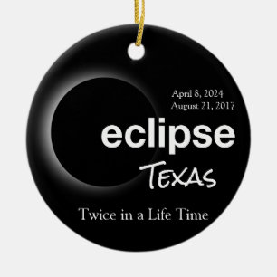 Ornamento De Cerâmica Total Solar Eclipse 2017 2024 - Texas