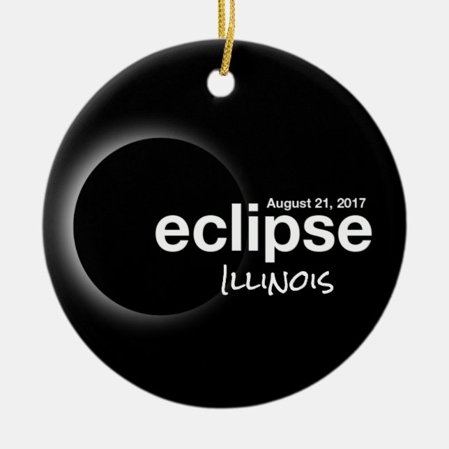Ornamento De Cerâmica Total Solar Eclipse 2017 - Illinois (Frente)