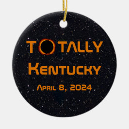 Ornamento De Cerâmica Totalmente Kentucky 2024 Solar Eclipse