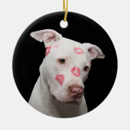 Ornamento De Cerâmica Touro branco de poço com beijos