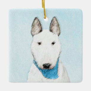 Ornamento De Cerâmica Touro - Pintura de Cão Original Bonita