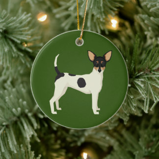 Ornamento De Cerâmica Toy Fox Terrier Ornament
