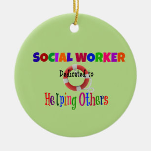 Ornamento De Cerâmica Trabalhador Social Dedicado a Ajudar Outros