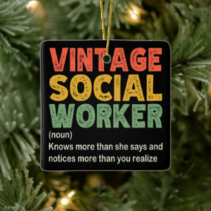 Ornamento De Cerâmica Trabalhador Social Vintage Colega Funny Social Tra