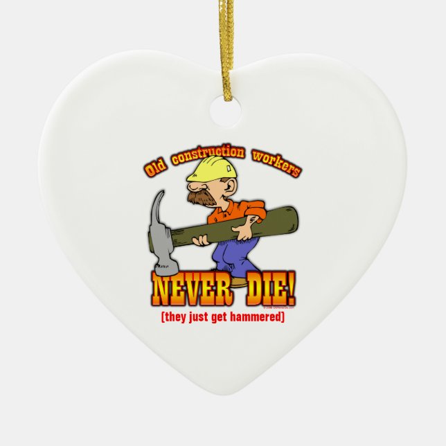 Ornamento De Cerâmica Trabalhadores da construção (Frente)