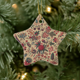 Ornamento De Cerâmica Trabalho de Agulha Antigo Floral para Móveis