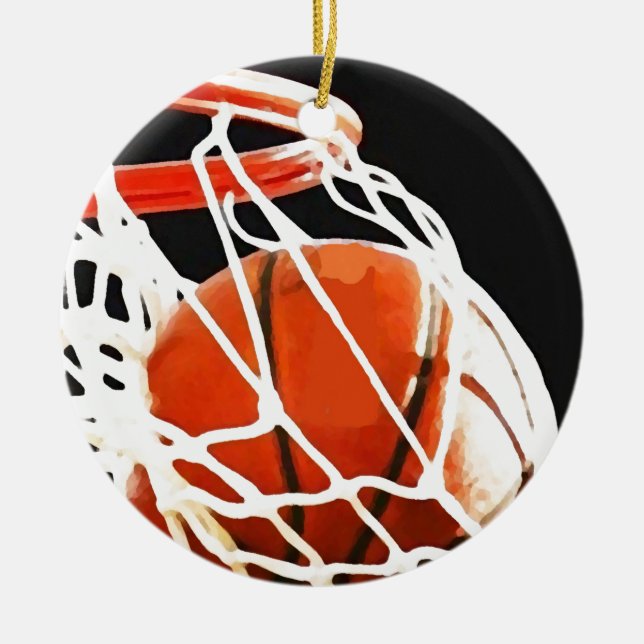 Ornamento De Cerâmica Trabalho de arte de basquetebol (Frente)