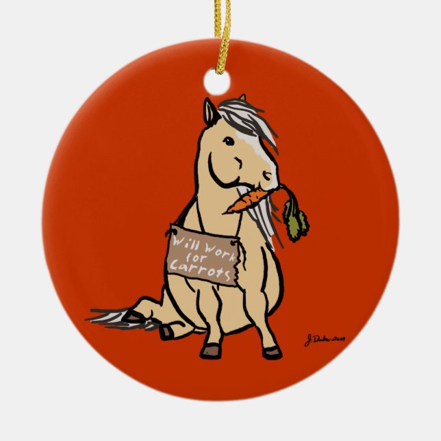 Ornamento De Cerâmica Trabalho Para Carrots (Frente)