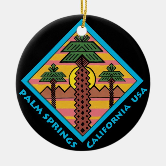 Ornamento De Cerâmica Trabalhos artísticos originais de Califórnia EUA (Frente)