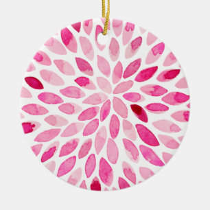 Ornamento De Cerâmica Traços de pincel de aquarela - paleta rosa