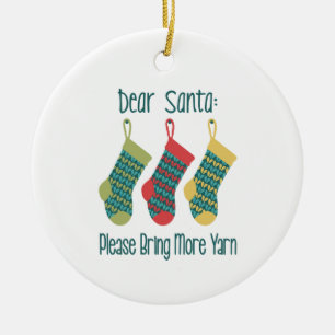 Ornamento De Cerâmica Traga Mais Yarn