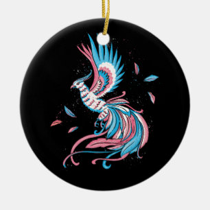 Ornamento De Cerâmica Transgênero Phoenix Reborn Transsexual Flag LGBT