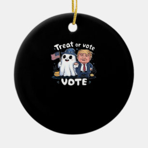 Ornamento De Cerâmica Tratar Ou Votar, Trumpkin Louco, Gráfico De Hallow