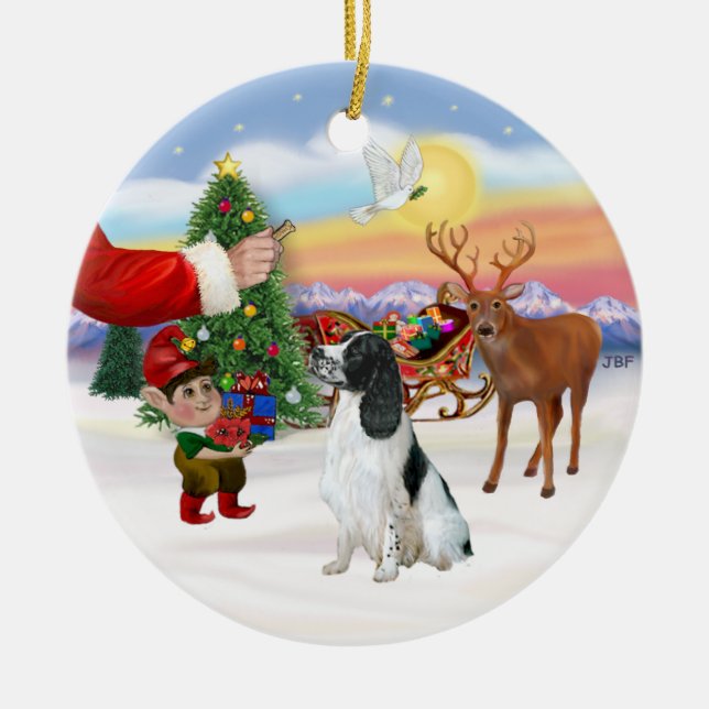 Ornamento De Cerâmica Tratar um espanhol inglês Springer (Frente)