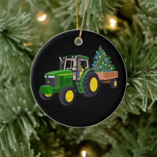 Ornamento De Cerâmica Trator de Natal Fazenda Árvore Luzes de Natal Féri