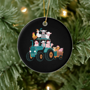 Ornamento De Cerâmica Trator de Natal Fazenda Festa Divertida