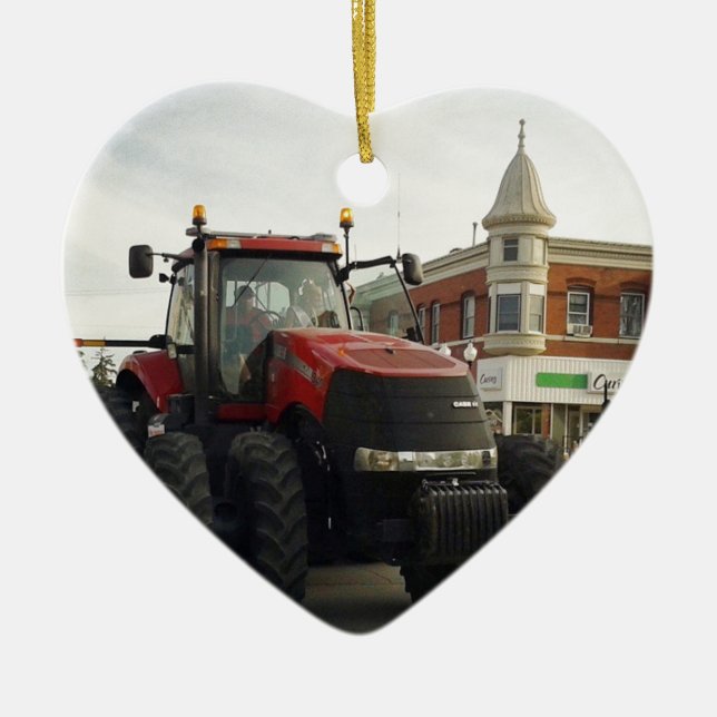 Ornamento De Cerâmica Trator na parada do trator (Frente)
