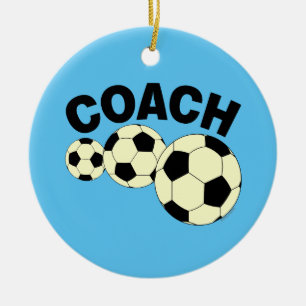 Ornamento De Cerâmica Treinador 3 Soccer Balls
