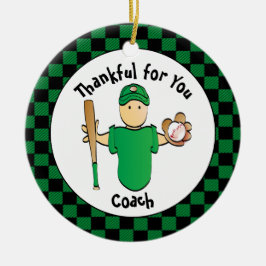 Ornamento De Cerâmica Treinador de Baseball Personalizado Cartoon Mascul