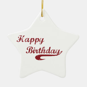 Ornamento De Cerâmica Treinador Feliz Aniversário Grande Grunge Basebal