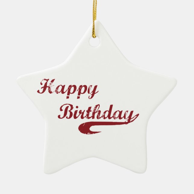 Ornamento De Cerâmica Treinador Feliz Aniversário Grande Grunge Baseball (Frente)