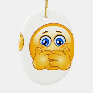 Ornamento De Cerâmica três emojis sábios