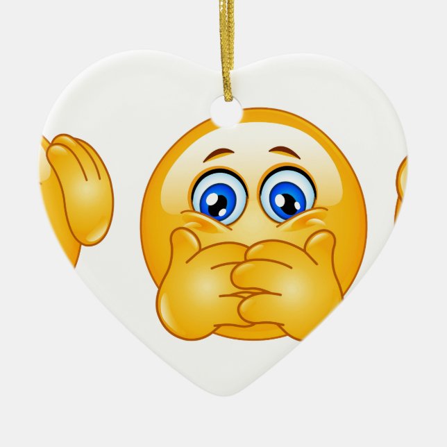 Ornamento De Cerâmica três emojis sábios (Frente)