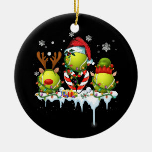 Ornamento De Cerâmica Três Papais noeis de Ball Reindeer Tênis Natal