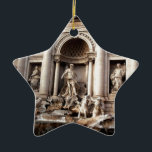 Ornamento De Cerâmica Trevi Fountain Roma Itália Viagem<br><div class="desc">Fotografia viagens vintage - Antiga Foto de Domo da Fonte Trevi - Fontana di Trevi por Nicola Salvi - Imagens e Imagens Turísticas de Cidades Mediterrânicas Europeias.</div>