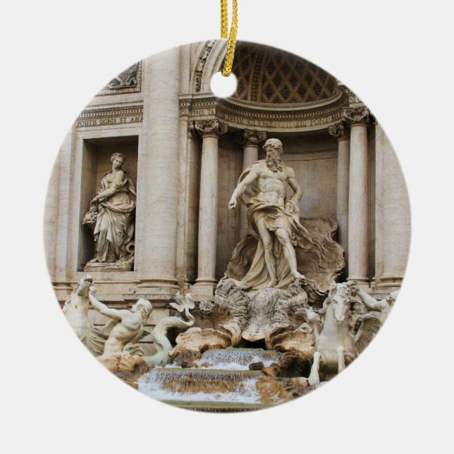 Ornamento De Cerâmica Trevi Fountain Roma Itália Viagem Foto (Frente)