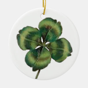 Ornamento De Cerâmica Trevo de 4 folhas
