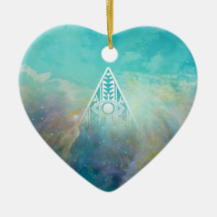 Ornamento De Cerâmica Triângulo formidável "Todos vendo olhos", nebulosa