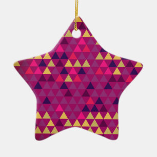 Ornamento De Cerâmica Triângulos Coloridos