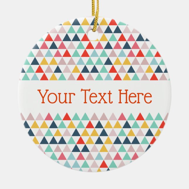 Ornamento De Cerâmica Triângulos de cor do circo (Frente)