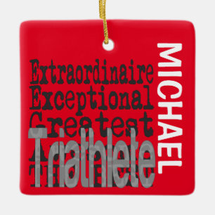 Ornamento De Cerâmica Triathlete Extraordinaire CUSTOM