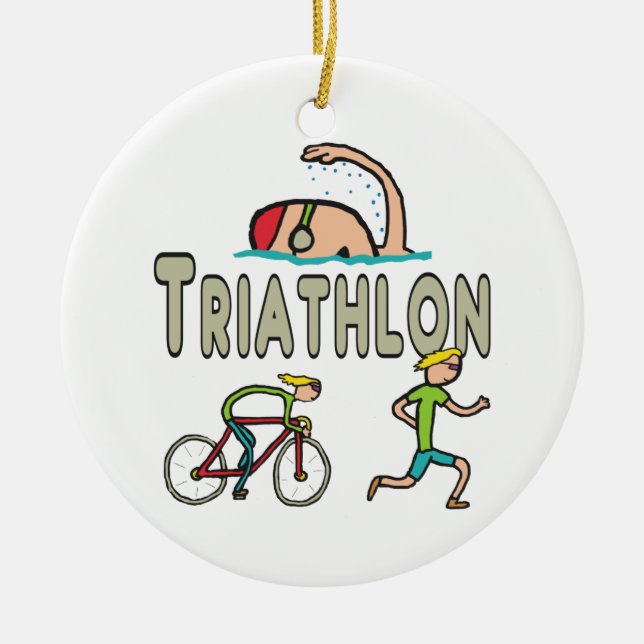 Ornamento De Cerâmica Triathlon (Frente)