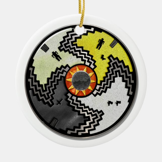 Ornamento De Cerâmica Tribal Nativo Americano do Orgulho Apache (Frente)