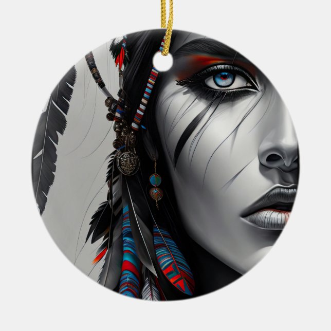 Ornamento De Cerâmica Tribal Warrior (Frente)