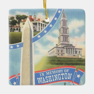 Ornamento De Cerâmica Tributo à Memória de Washington