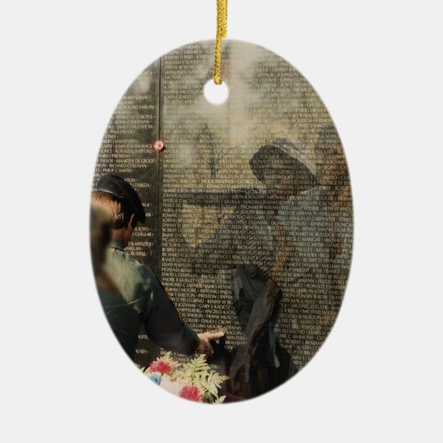 Ornamento De Cerâmica Tributo dos Veteranos do Vietnã (Frente)