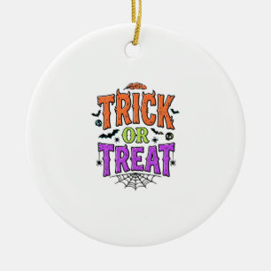 Ornamento De Cerâmica Trick Halloween Tratamento Engraçado Teia de Aranh