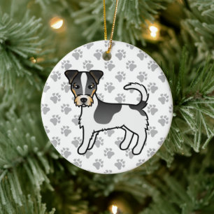 Ornamento De Cerâmica Tricolor Rough Casaco Jack Russell Terrier Dog