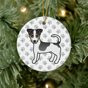 Ornamento De Cerâmica Tricolor Smooth Casaco Jack Russell Terrier Dog