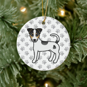 Ornamento De Cerâmica Tricolor Smooth Casaco Parson Russell Terrier Dog